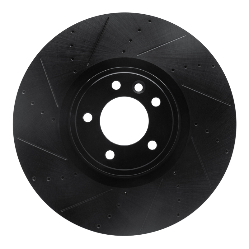 Land Rover Defender 110 Brake Rotor (1) - Front Left - R1 Concepts - Drilled & Slotted - Black - `18-`25 Land Rover Defender 110 Brake Rotor (1) - Front Left - R1 Concepts - Drilled & Slotted - Black - `18-`25